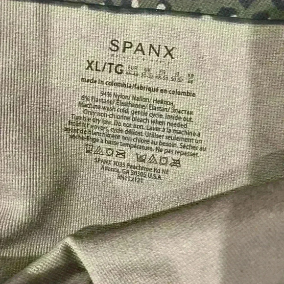 Spanx Look At Me Know Seamless Leopard Print High Rise Leggings Size XL Olive - Picture 4 of 5